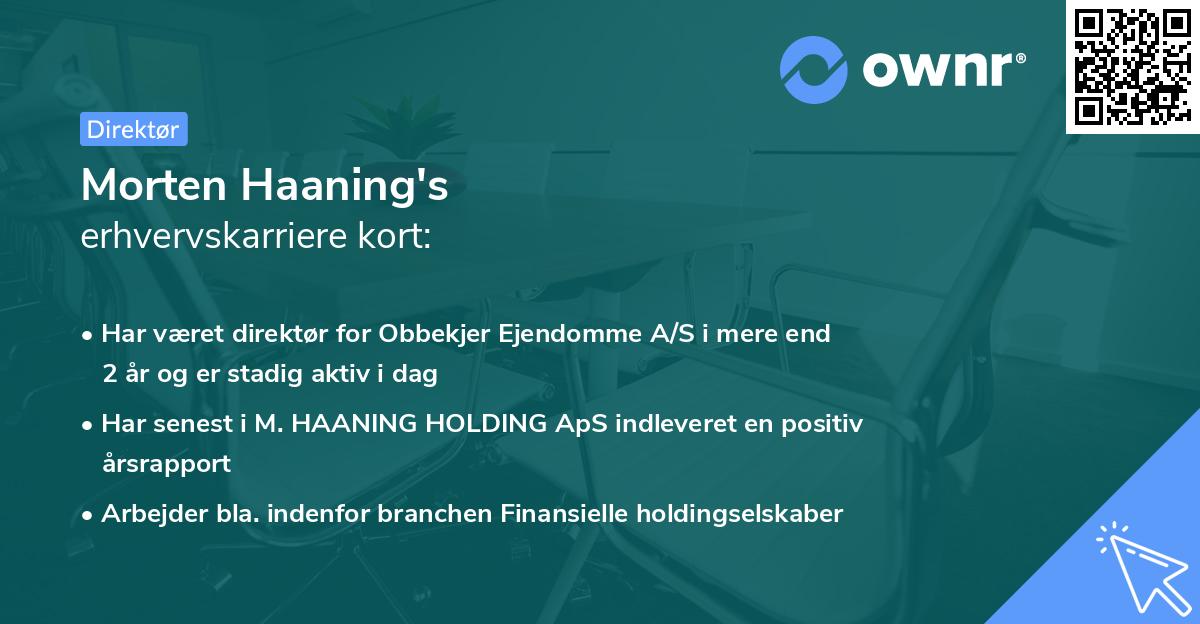 Morten Haaning's erhvervskarriere kort