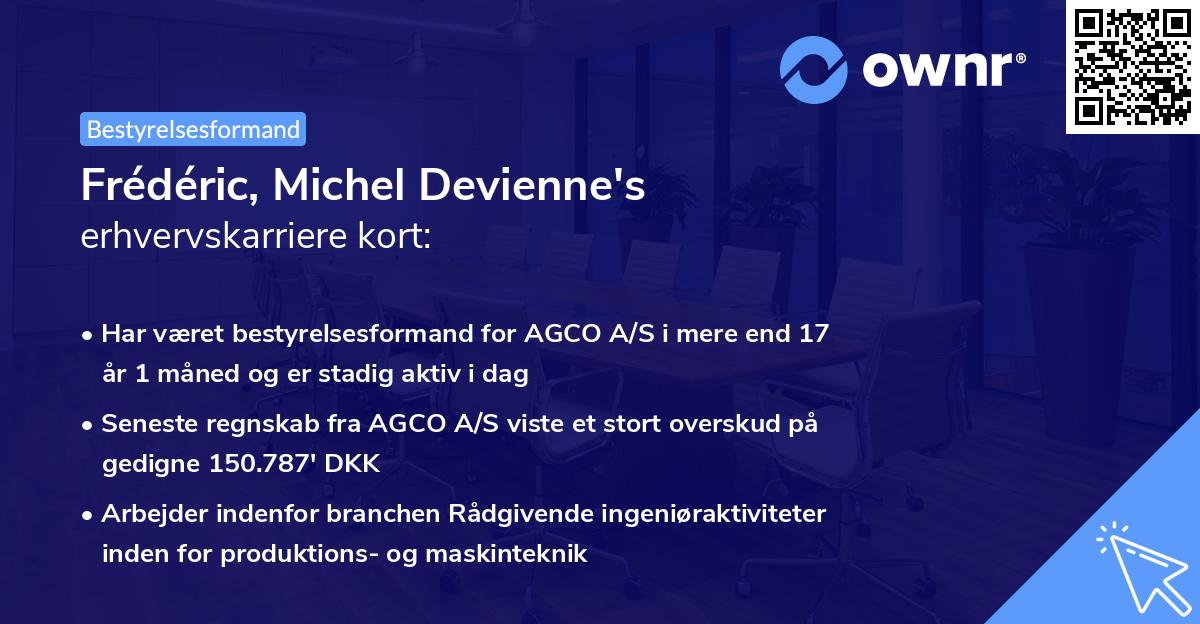 Frédéric, Michel Devienne's erhvervskarriere kort