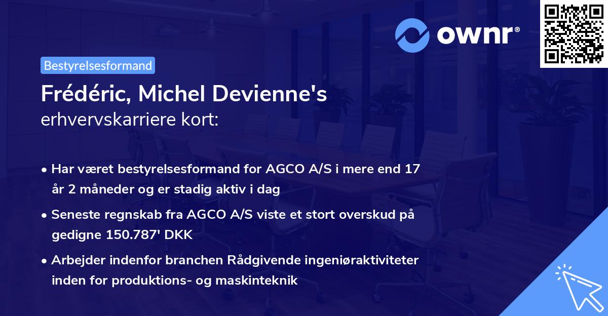 Frédéric, Michel Devienne's erhvervskarriere kort