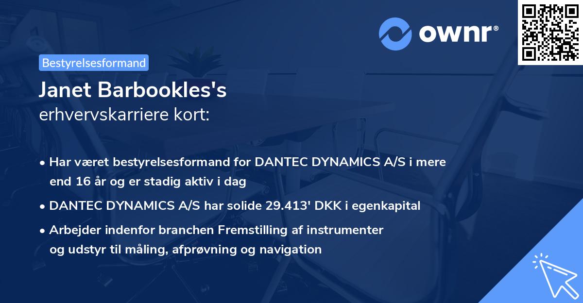 Janet Barbookles's erhvervskarriere kort