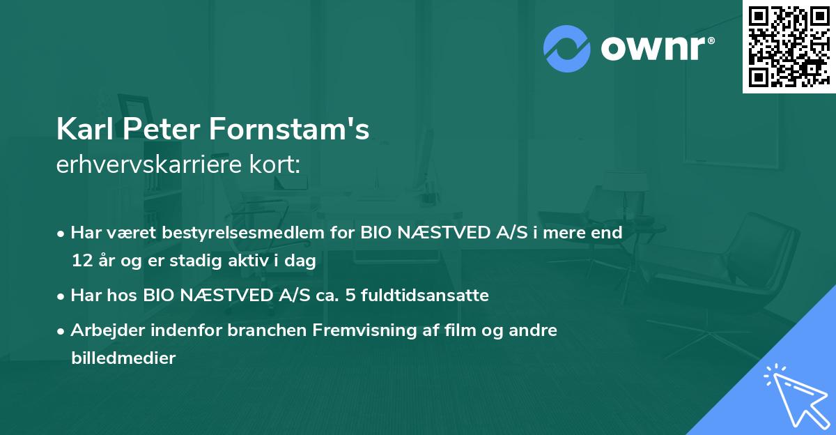 Karl Peter Fornstam's erhvervskarriere kort