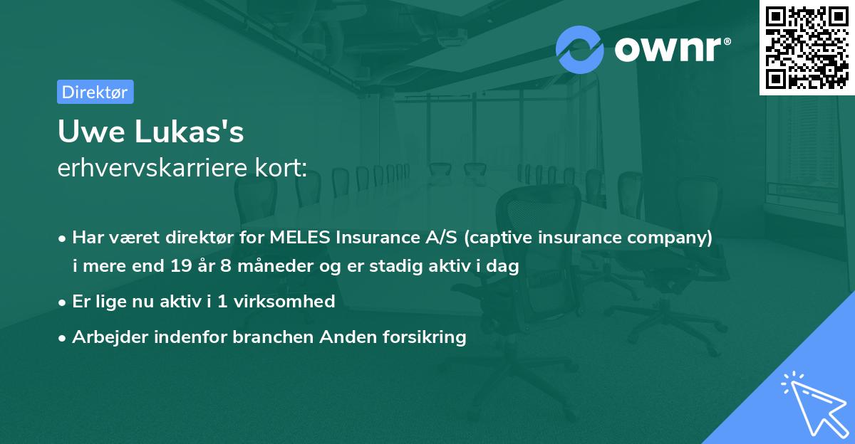 Uwe Lukas's erhvervskarriere kort