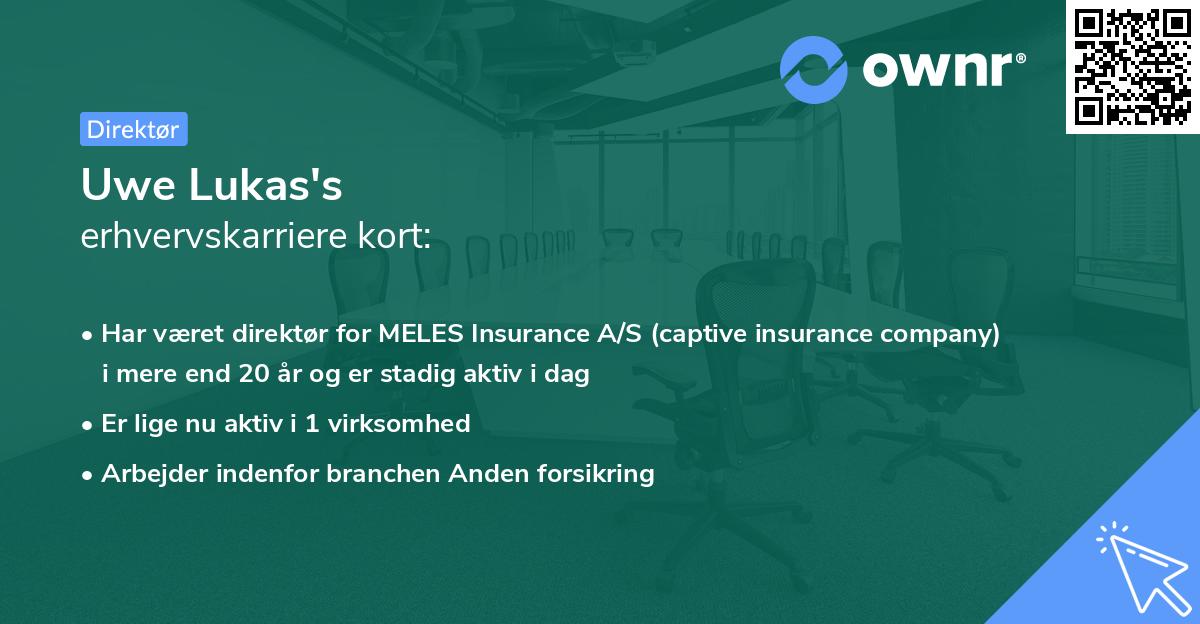 Uwe Lukas's erhvervskarriere kort