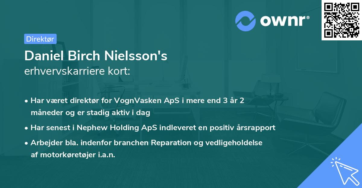 Daniel Birch Nielsson's erhvervskarriere kort