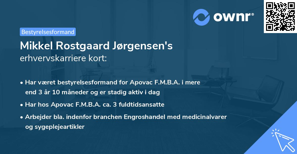 Mikkel Rostgaard Jørgensen's erhvervskarriere kort
