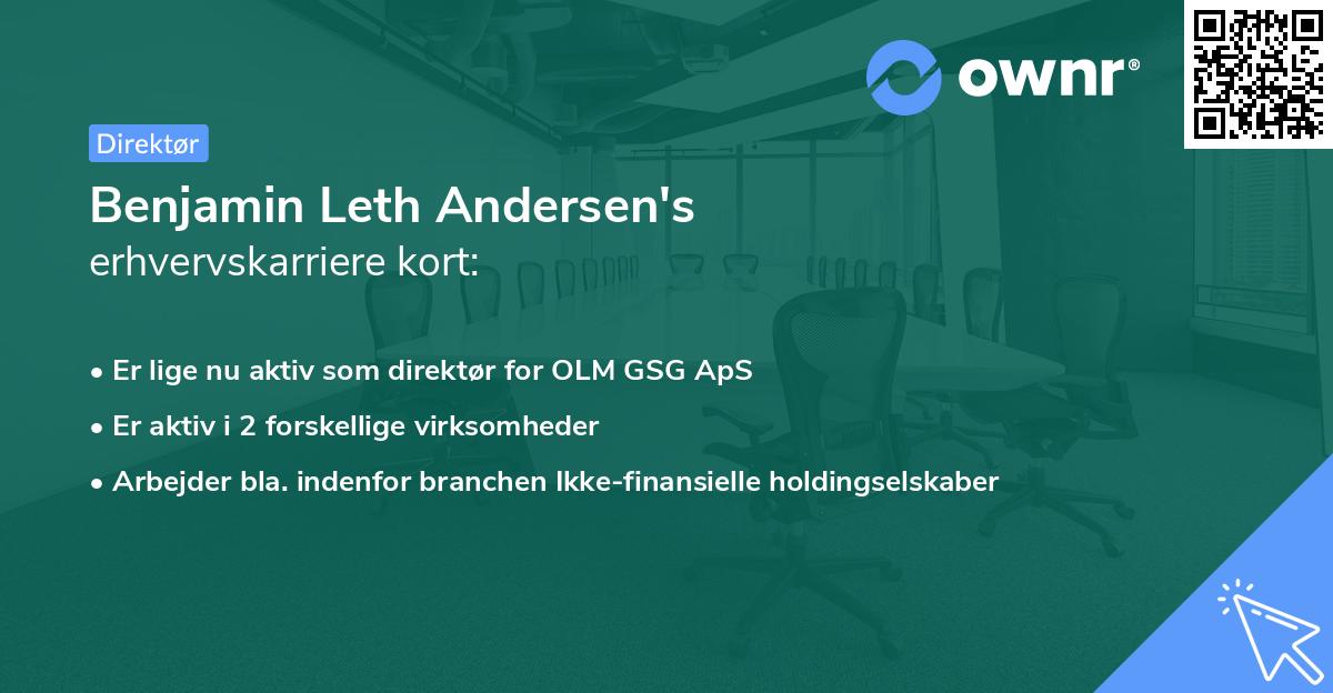 Benjamin Leth Andersen's erhvervskarriere kort