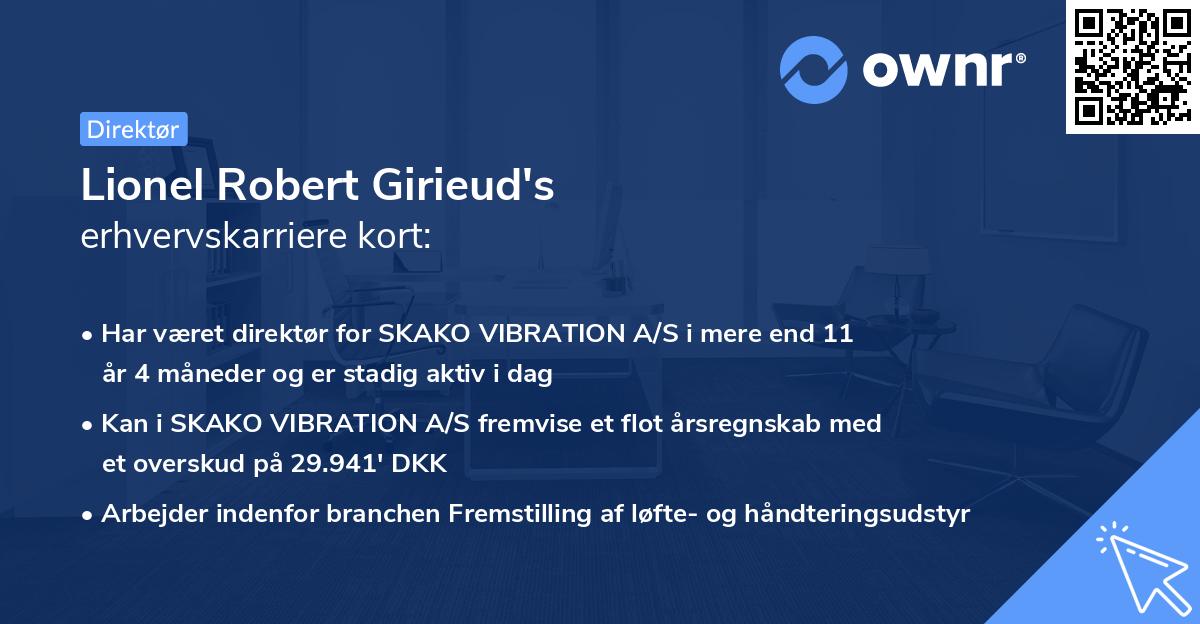Lionel Robert Girieud's erhvervskarriere kort