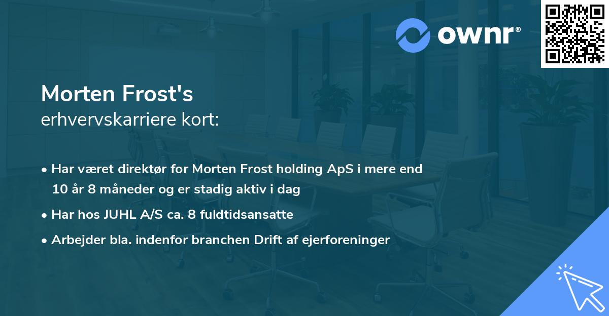 Morten Frost's erhvervskarriere kort