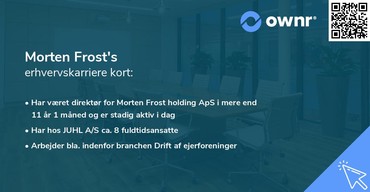 Morten Frost's erhvervskarriere kort