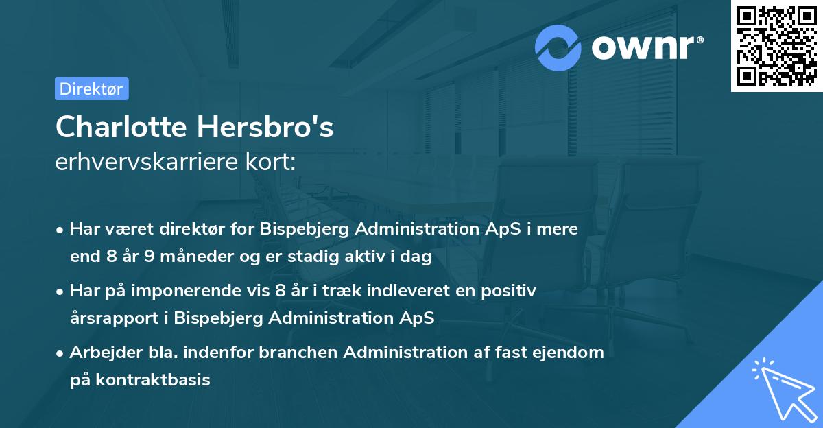 Charlotte Hersbro's erhvervskarriere kort