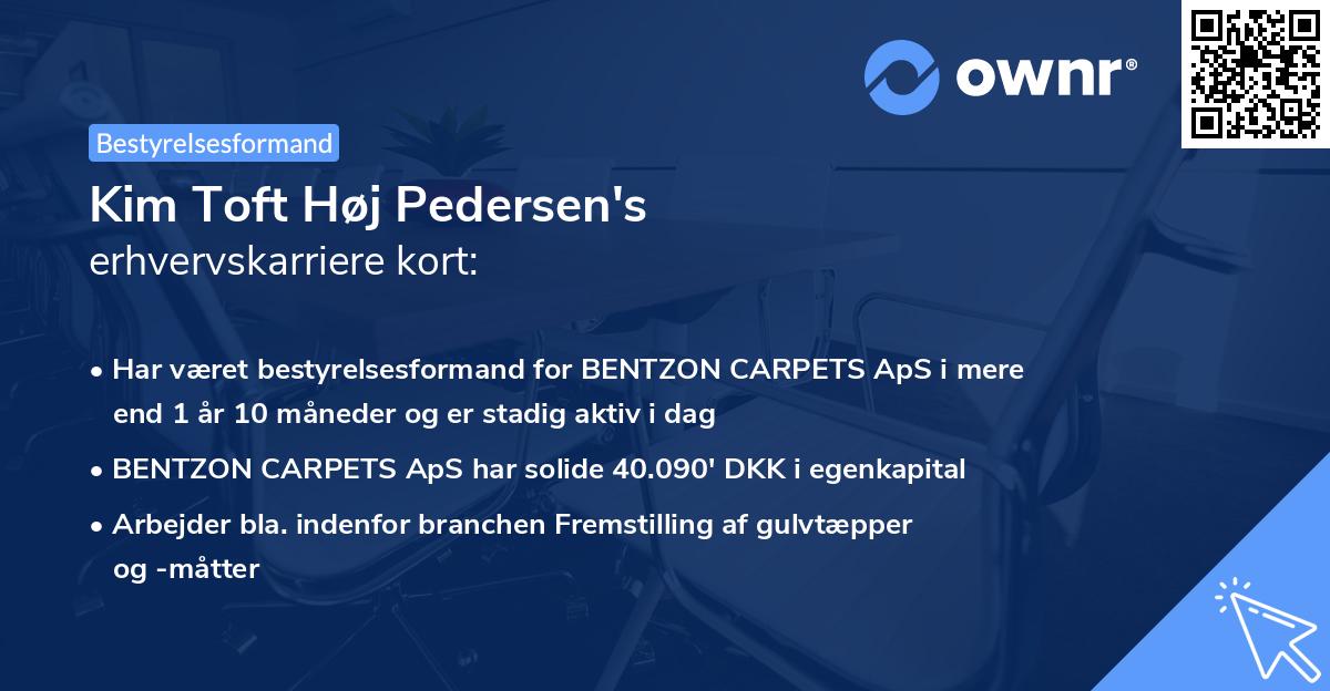 Kim Toft Høj Pedersen's erhvervskarriere kort