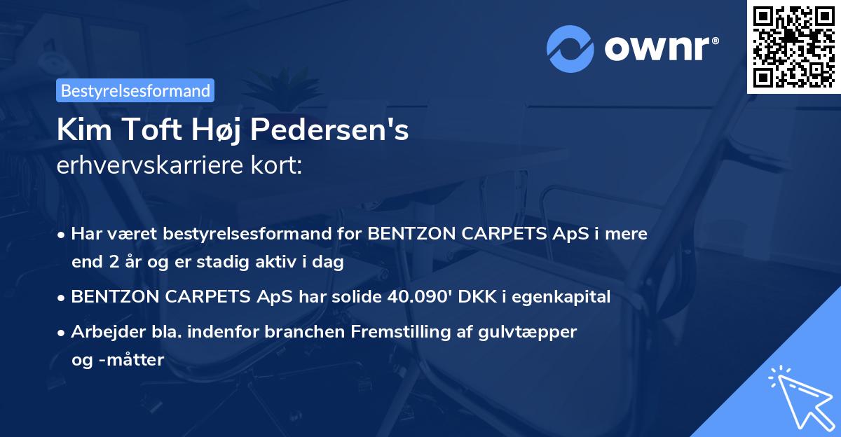 Kim Toft Høj Pedersen's erhvervskarriere kort