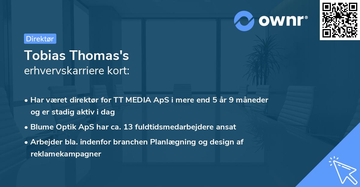 Tobias Thomas's erhvervskarriere kort
