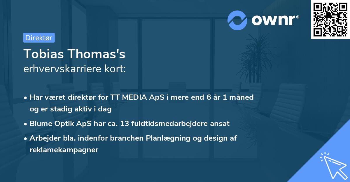 Tobias Thomas's erhvervskarriere kort