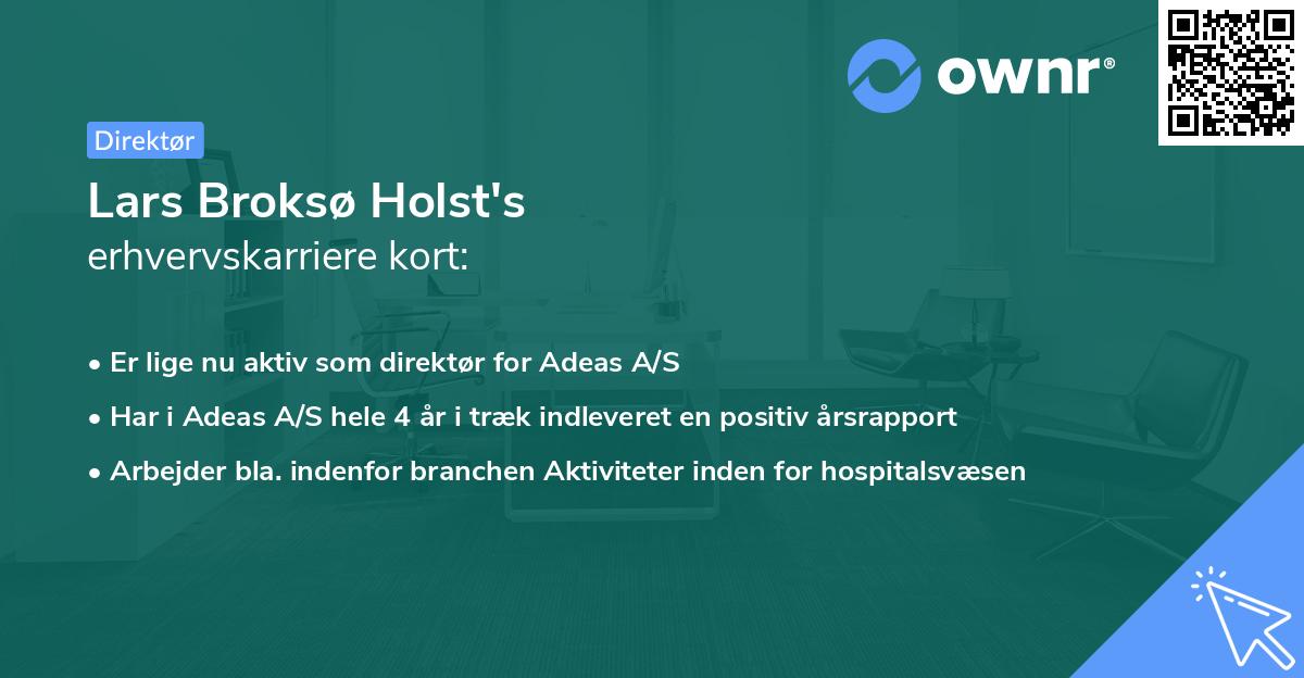 Lars Broksø Holst's erhvervskarriere kort