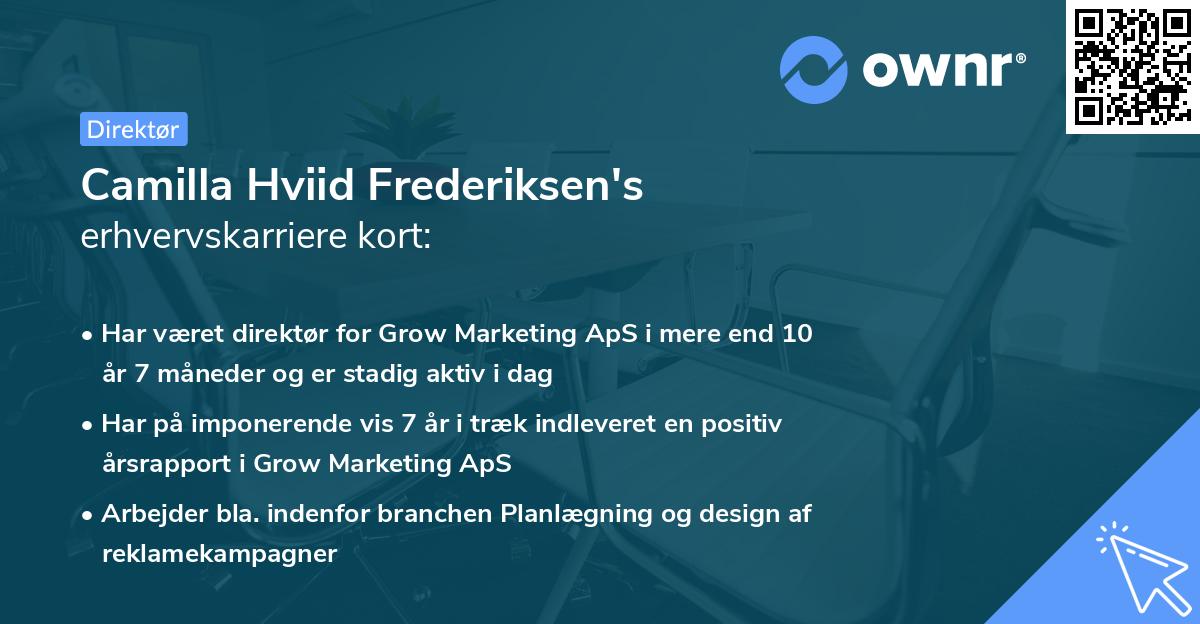 Camilla Hviid Frederiksen's erhvervskarriere kort