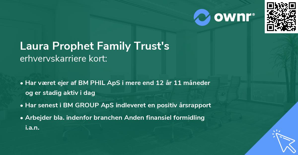 Laura Prophet Family Trust's erhvervskarriere kort
