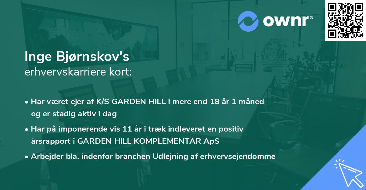 Inge Bjørnskov's erhvervskarriere kort