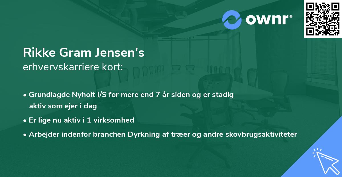 Rikke Gram Jensen's erhvervskarriere kort