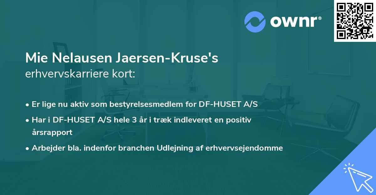 Mie Nelausen Jaersen-Kruse's erhvervskarriere kort
