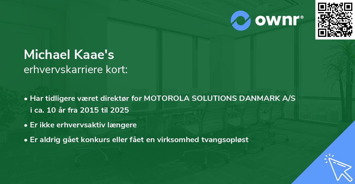 Michael Kaae's erhvervskarriere kort