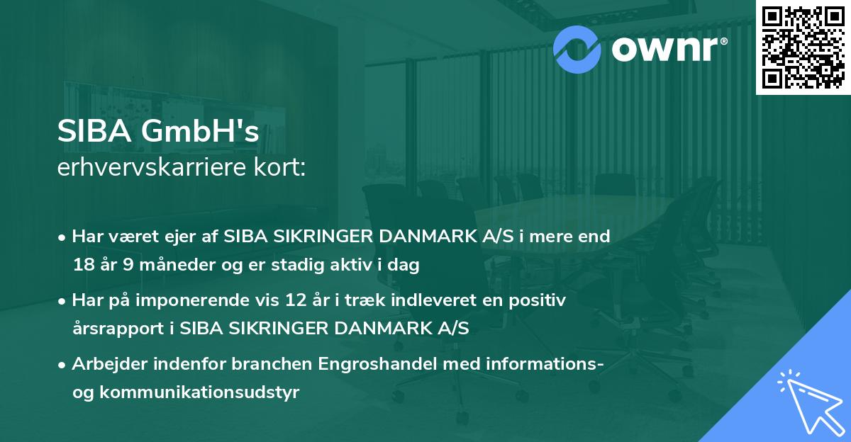 SIBA GmbH's erhvervskarriere kort