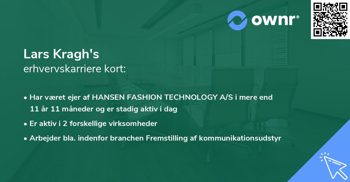 Lars Kragh's erhvervskarriere kort