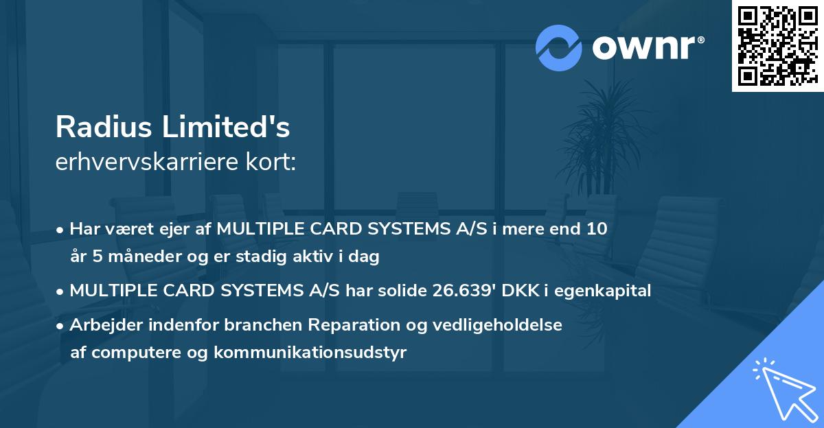 Radius Limited's erhvervskarriere kort