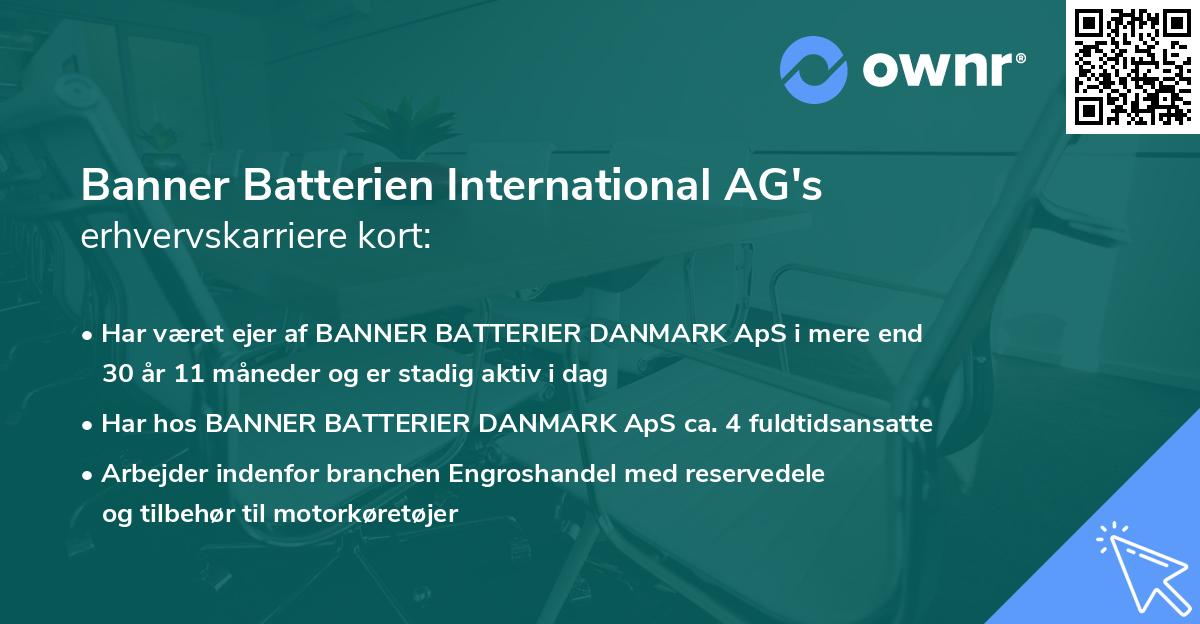 Banner Batterien International AG's erhvervskarriere kort