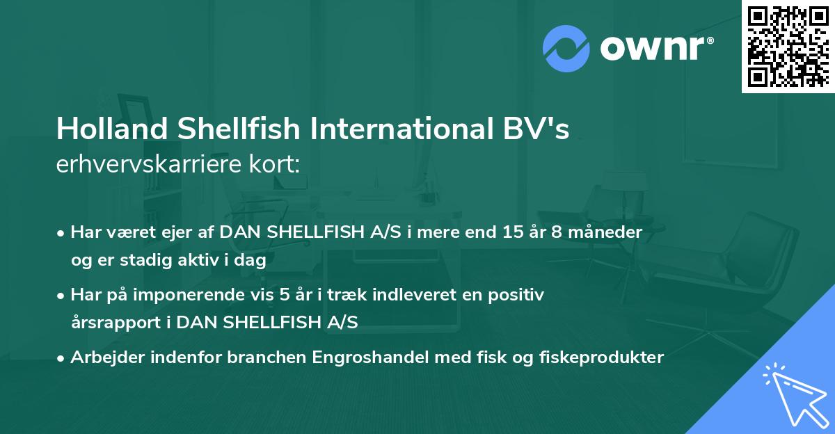 Holland Shellfish International BV's erhvervskarriere kort