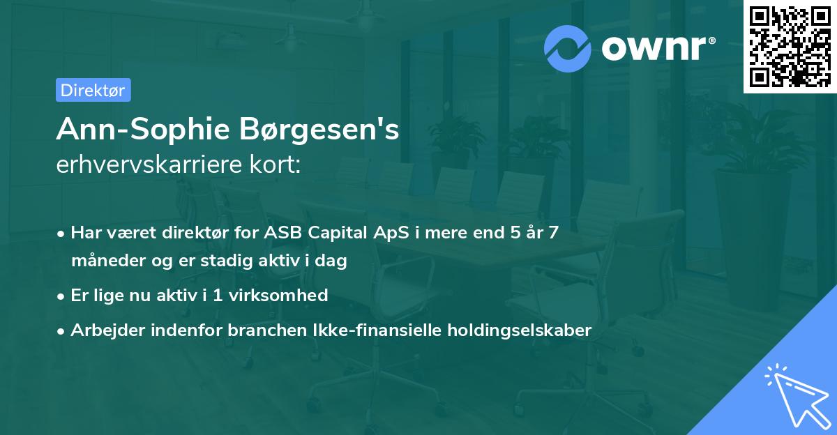 Ann-Sophie Børgesen's erhvervskarriere kort