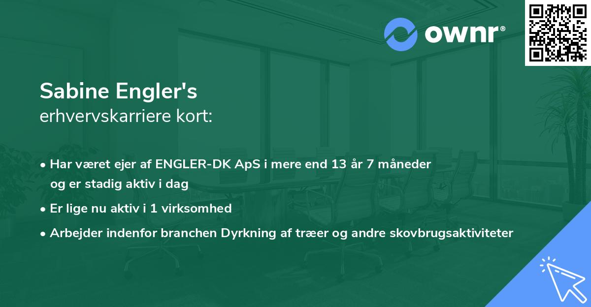 Sabine Engler's erhvervskarriere kort