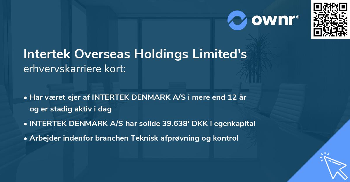 Intertek Overseas Holdings Limited's erhvervskarriere kort