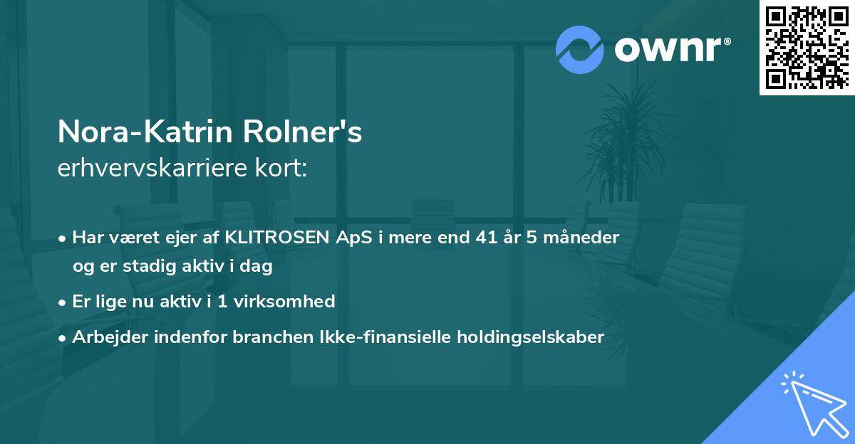 Nora-Katrin Rolner's erhvervskarriere kort