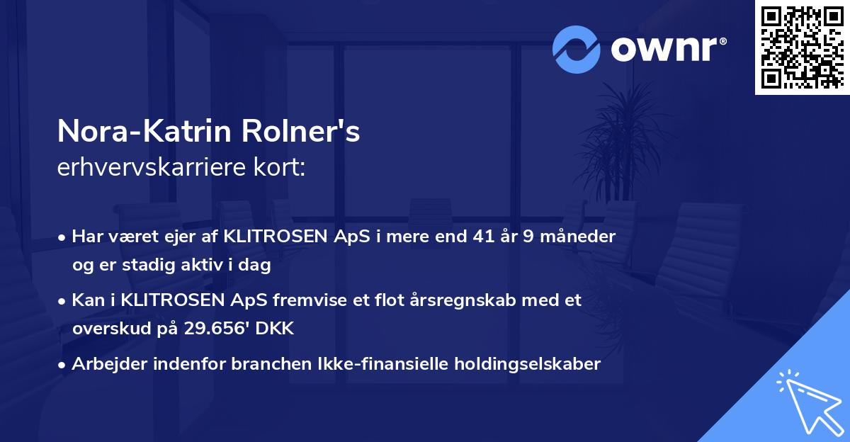 Nora-Katrin Rolner's erhvervskarriere kort