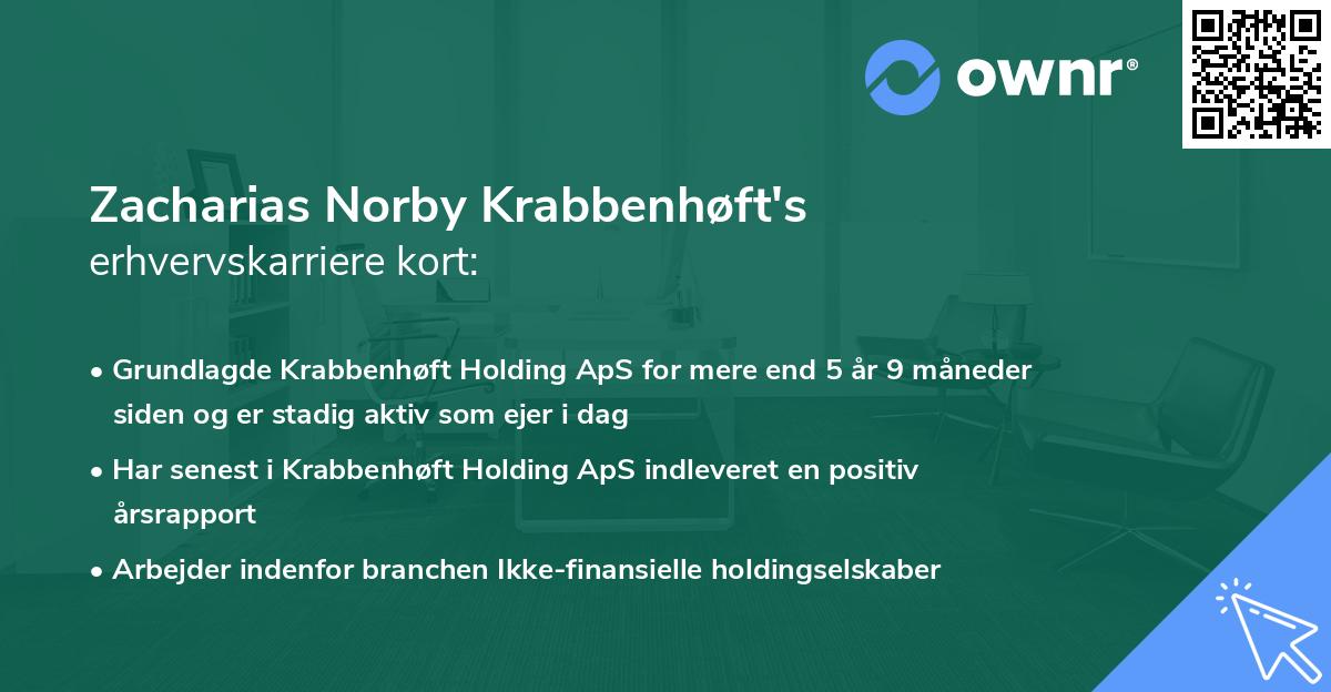Zacharias Norby Krabbenhøft's erhvervskarriere kort