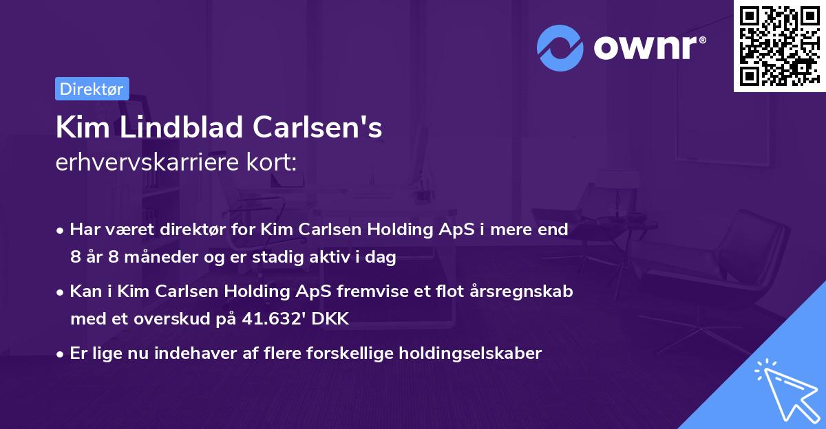 Kim Lindblad Carlsen's erhvervskarriere kort