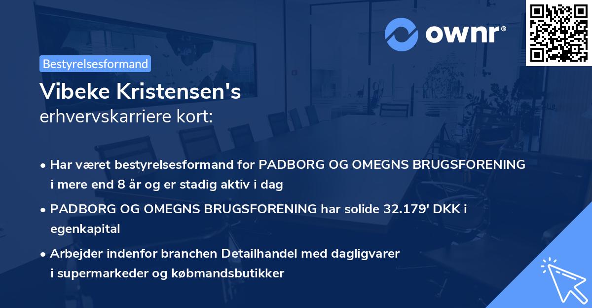 Vibeke Kristensen's erhvervskarriere kort