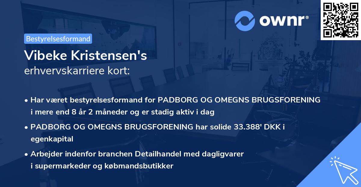Vibeke Kristensen's erhvervskarriere kort