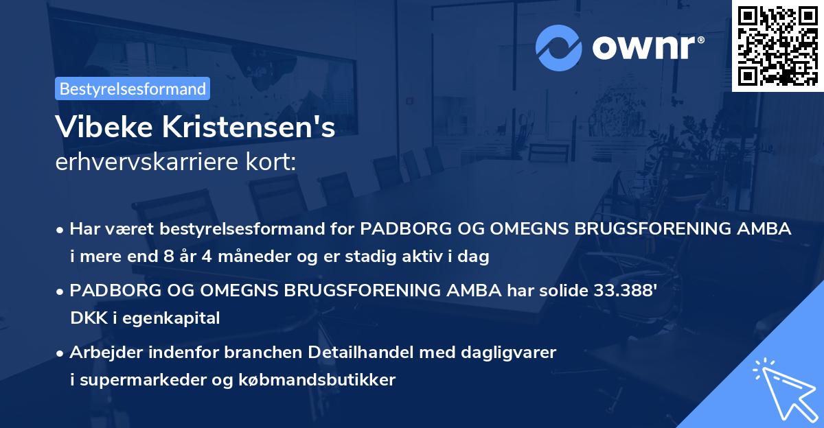 Vibeke Kristensen's erhvervskarriere kort