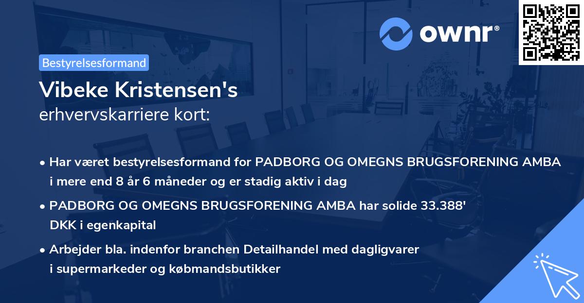 Vibeke Kristensen's erhvervskarriere kort
