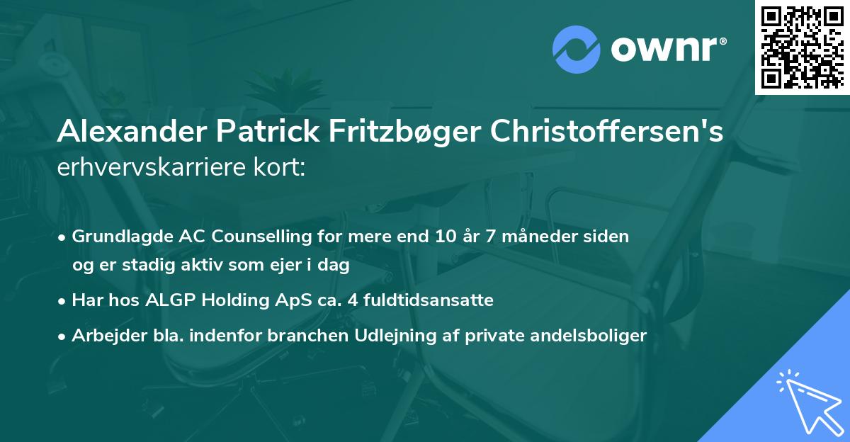 Alexander Patrick Fritzbøger Christoffersen's erhvervskarriere kort