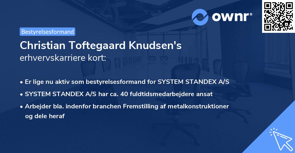 Christian Toftegaard Knudsen's erhvervskarriere kort
