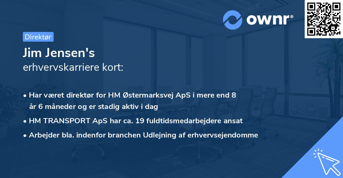 Jim Jensen's erhvervskarriere kort