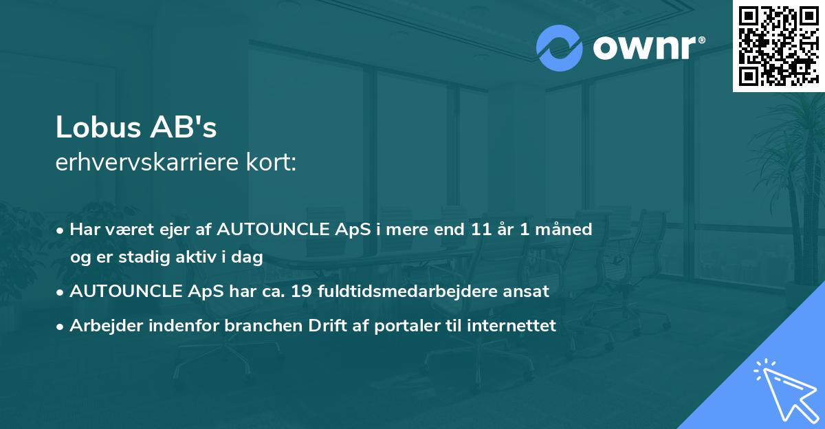 Lobus AB's erhvervskarriere kort