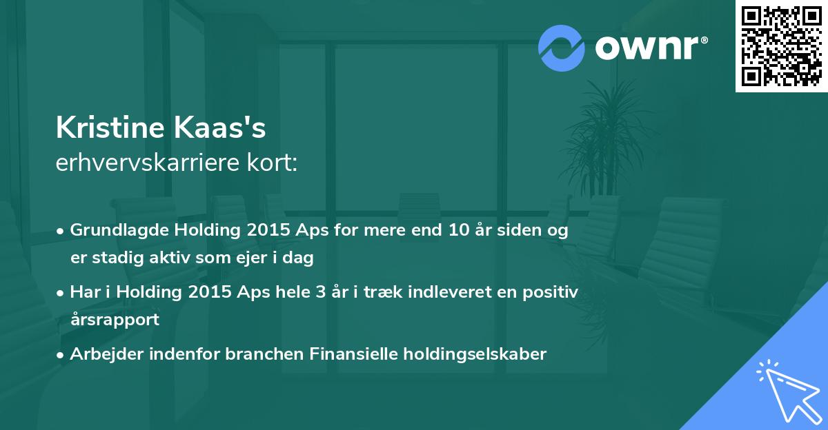 Kristine Kaas's erhvervskarriere kort