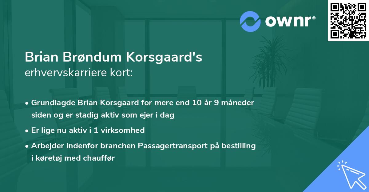 Brian Brøndum Korsgaard's erhvervskarriere kort