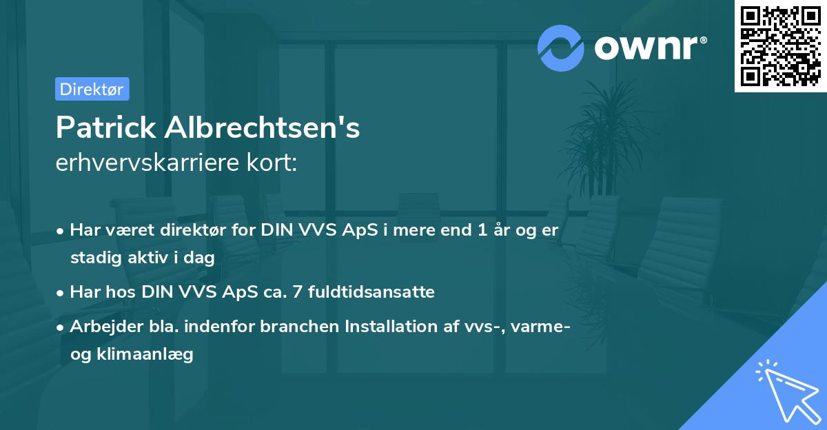 Patrick Albrechtsen's erhvervskarriere kort
