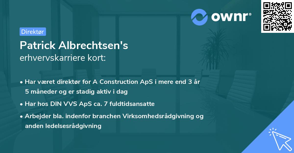 Patrick Albrechtsen's erhvervskarriere kort