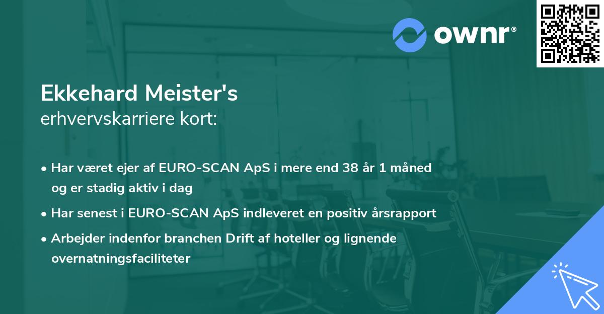 Ekkehard Meister's erhvervskarriere kort